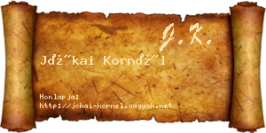 Jókai Kornél névjegykártya