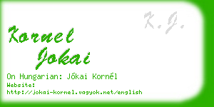 kornel jokai business card