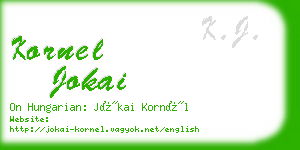 kornel jokai business card